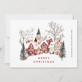 Vintag Retro Winterstadt Weihnachten Unternehmen