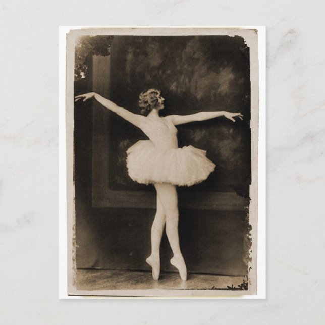 Vintag Retro Women Ballett Tänzerin Postkarte (Vorderseite)