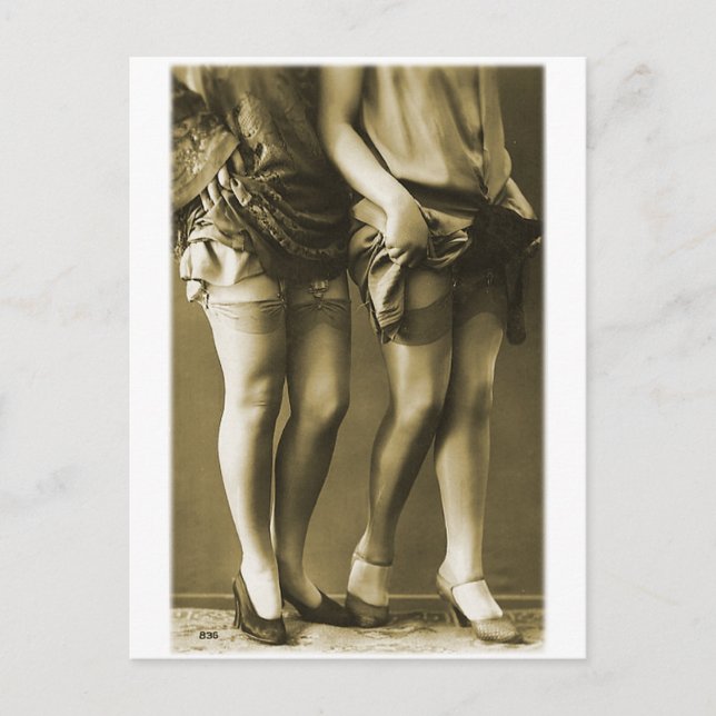 Vintag Retro Women Foto Sie Got Legs Postkarte (Vorderseite)