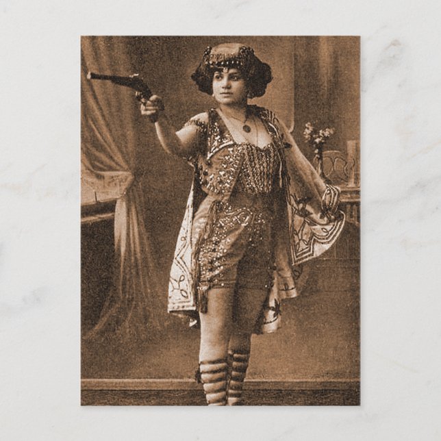 Vintag Retro Women Sideshow Elly De Sarto Postkarte (Vorderseite)