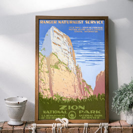 Vintag Retro Zion Nationalparkreise Poster