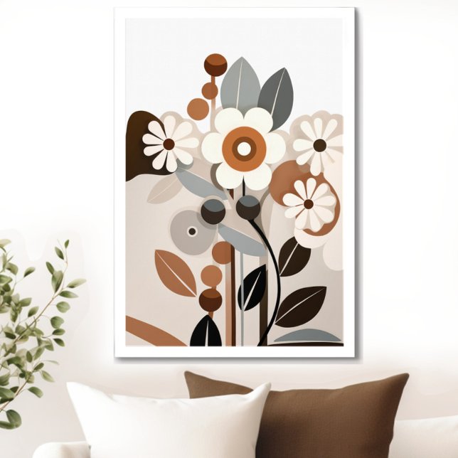 Vintag Retrofloral Poster (Transform your space with the timeless beauty of mid century modern floral art print. )