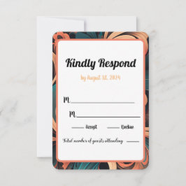 Vintag Retrofloral RSVP Karte