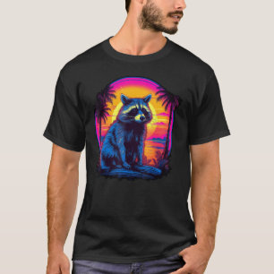 Vintag Retrowave Synthwave 80er Vaporwave Raccoon T-Shirt