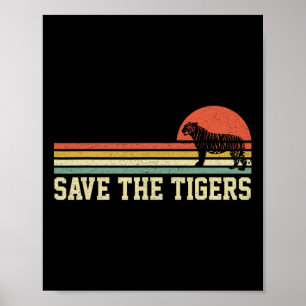 Vintag Rett The Tigers T Shirt Gift Tigers Liebhab Poster