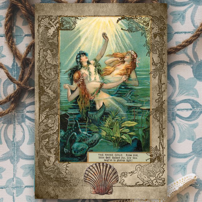 Vintag Rhinegold Mermaid Fantasy Decoupage Seidenpapier (Von Creator hochgeladen)