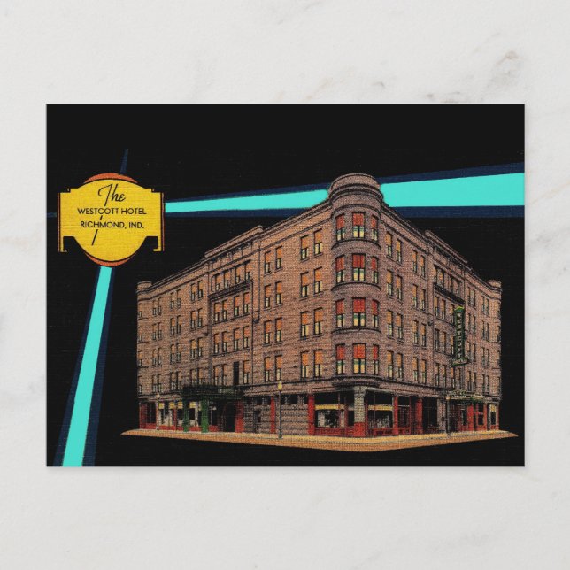 Vintag RICHMOND INDIANA Westcott Hotel Razed 1977 Postkarte (Vorderseite)