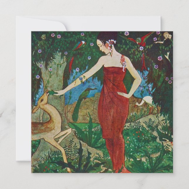 Vintag Rie Cramer Illustration Dankeschön-Karte Dankeskarte (Vorderseite)