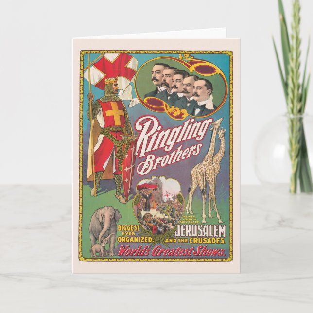 Vintag Ringling Brothers Circus Poster Karte (Vorderseite)