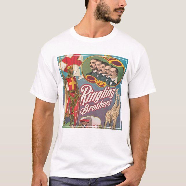 Vintag Ringling Brothers Circus Poster T-Shirt (Vorderseite)