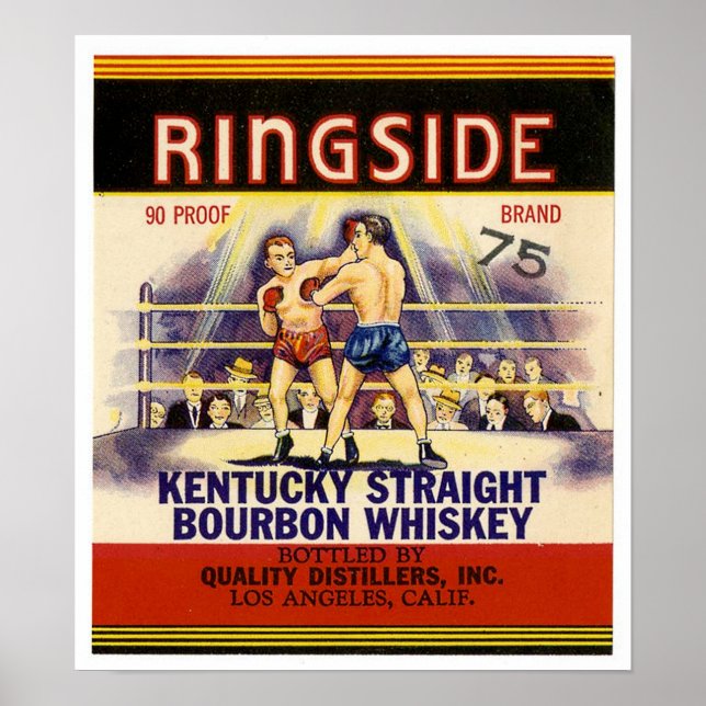 Vintag Ringside Kentucky Straight Bourbon Whiskey Poster (Vorne)