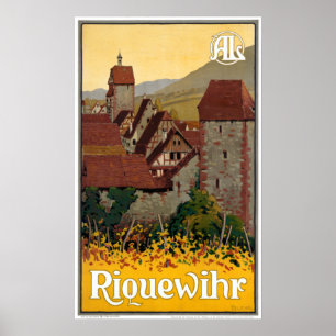 Vintag Riquewihr Frankreich Reisen Poster