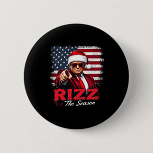 Vintag Rizz Die Jahreszeit Trump Weihnachten Santa Button