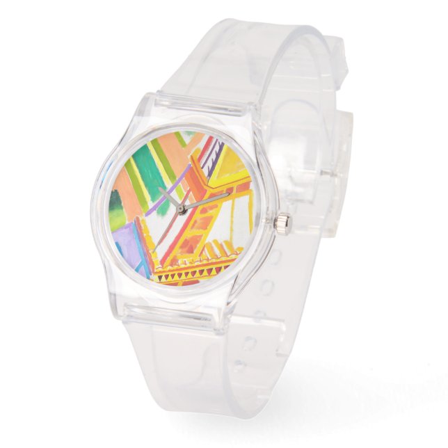 Vintag Robert Delaunays Eiffelturmkunst Armbanduhr (Winkel)