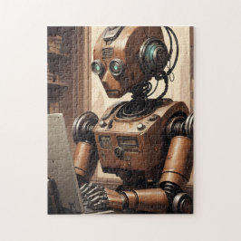 Vintag Robot AI Puzzle - Retro Tech Jigsaw