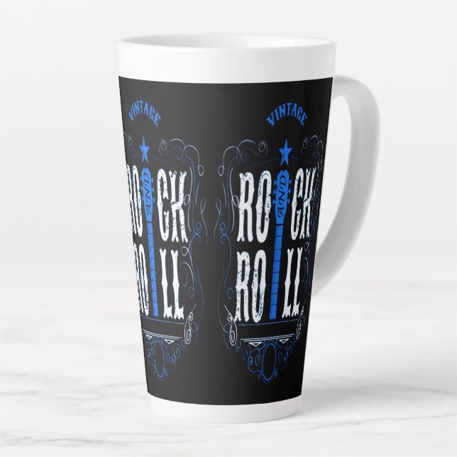 Vintag Rock & Roll Blue Milchtasse (Rechte Ecke)