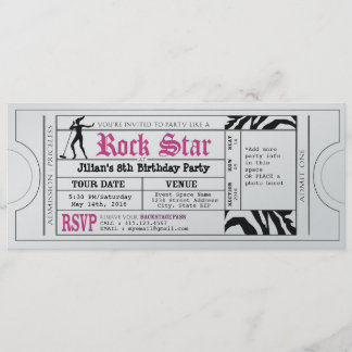 Vintag Rock Star Girls Party Einladung