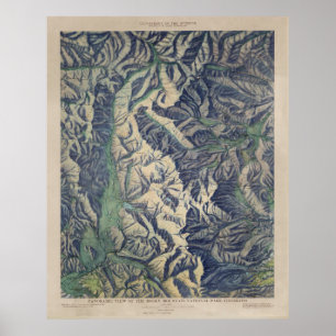 Vintag Rocky Mountains National Park Map (1915) Poster