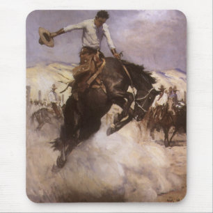 Vintag Rodeo Cowboy, Breezy Riding von WHD Koerner Mousepad