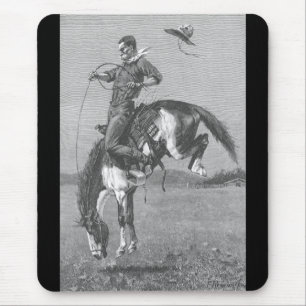 Vintag Rodeo Cowboys, Bucking Bronco von Remington Mousepad