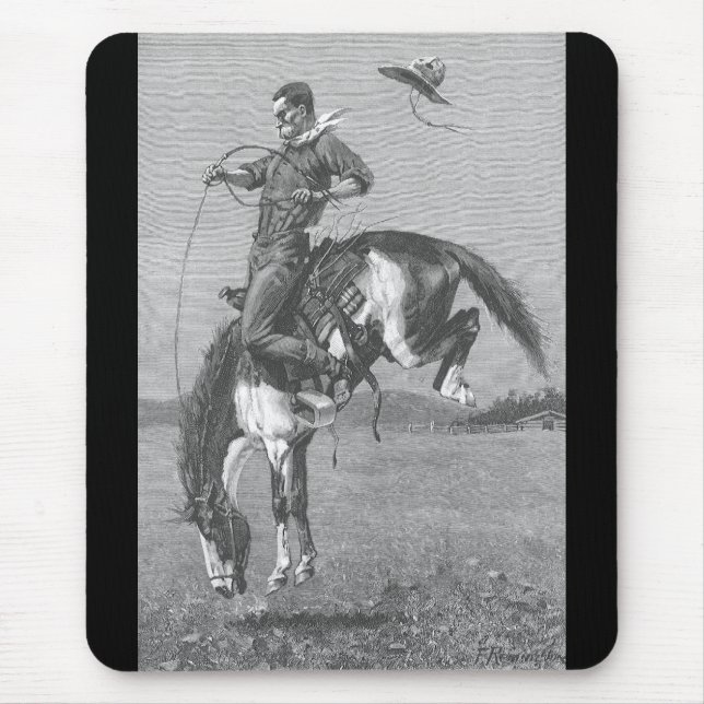 Vintag Rodeo Cowboys, Bucking Bronco von Remington Mousepad (Vorne)