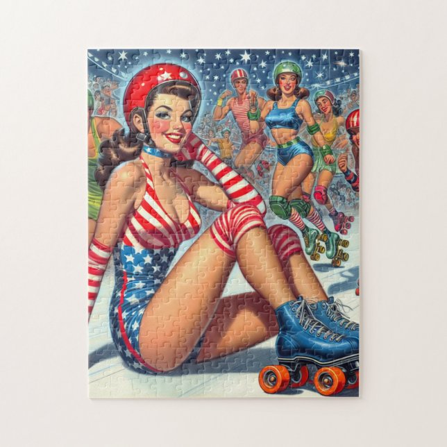 Vintag-Roller-Girl-Illustration (Vertikal)