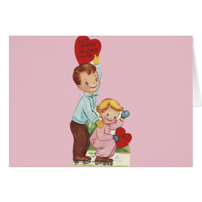 Vintag Roller Skaten Valentine (Vorderseite (Horizontal))