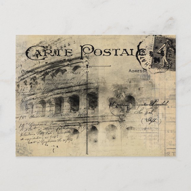 Vintag Rom Italien Kolosseum Postkarte (Vorderseite)