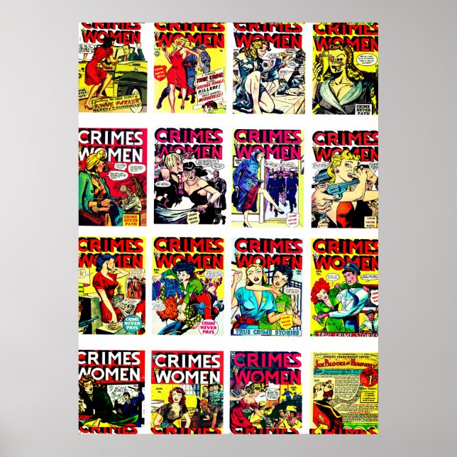 Vintag Romance Comic Book Cover Collage Poster (Vorne)