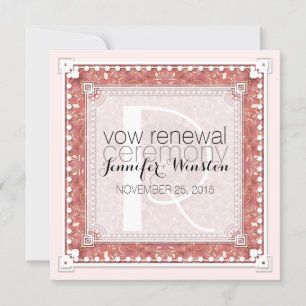 Vintag Romance Pink Bridal Vow Renewal Einladung