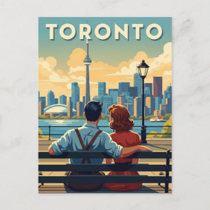 Vintag Romantische Reise nach Kanada Postkarte