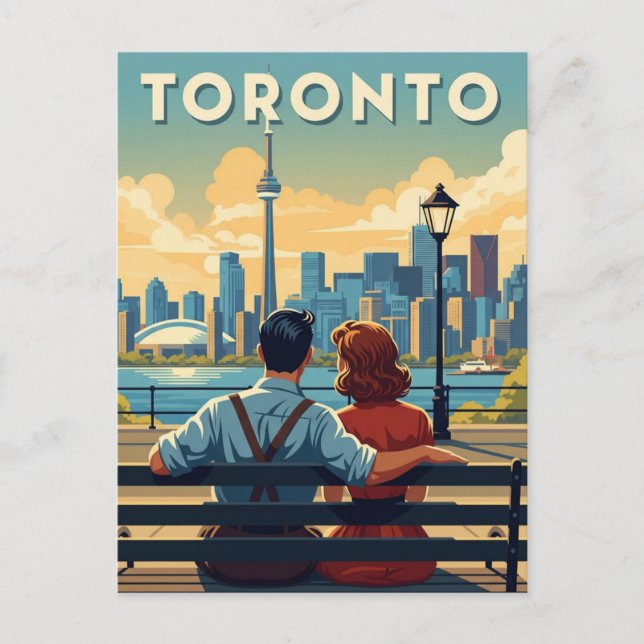 Vintag Romantische Reise nach Kanada Postkarte (Vorderseite)