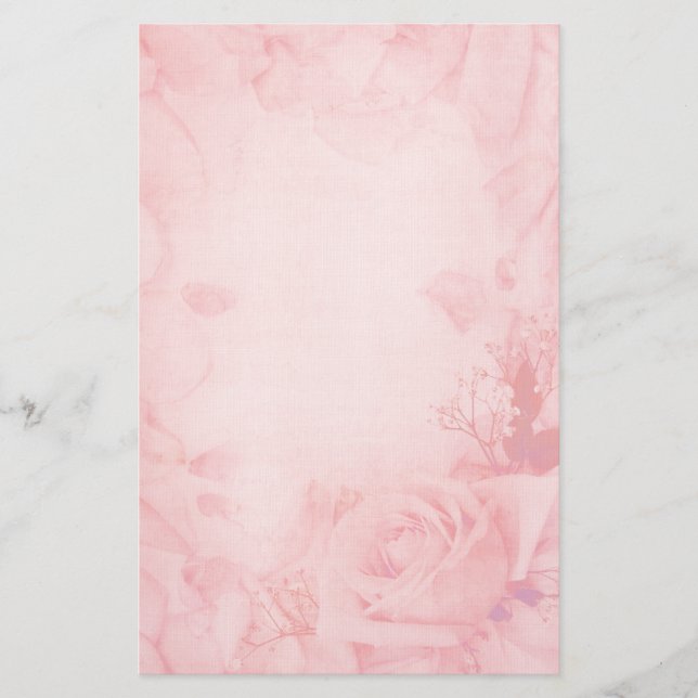 Vintag-Romantische Rosenstationerie Briefpapier (Vorderseite)