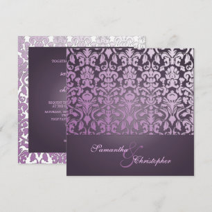 VINTAG+ROMANTISCHER DAMASK/LILA/INVITATIONEN EINLADUNG