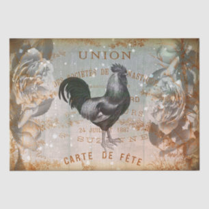 Vintag Rooster Ephemera Decoupage Seidenpapier