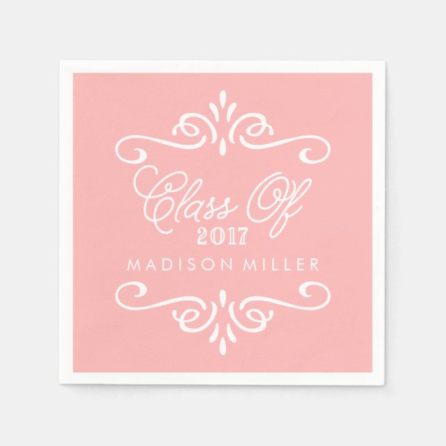 Vintag rosa | Abschluss Napkins Serviette (Vorderseite)