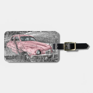 Vintag rosa Auto Gepäckanhänger