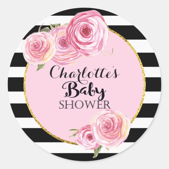 Vintag-Rosa-Blume Kinderdusche Aufkleber (Vorderseite)