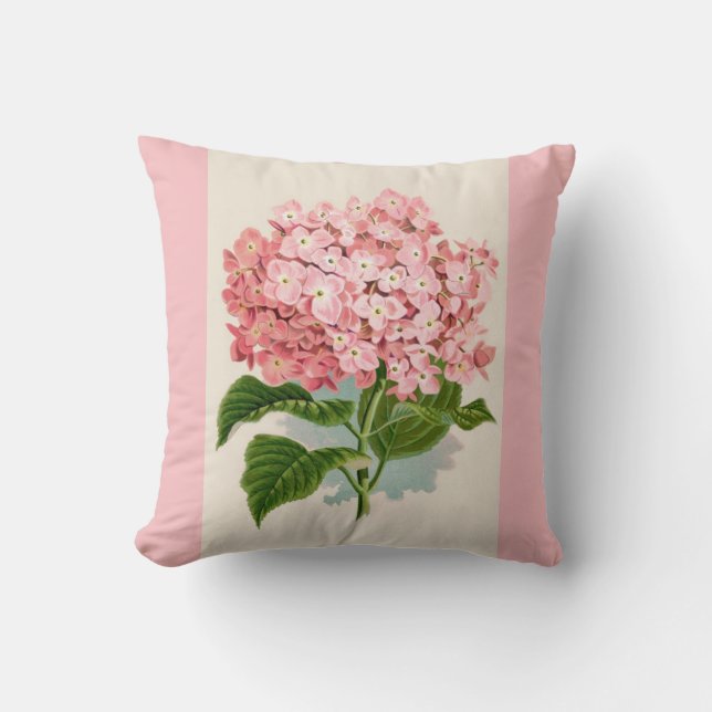 Vintag rosa Blume Reversible Kissen (Vorderseite)
