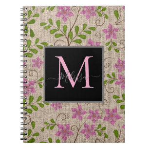 Vintag rosa Blumenmuster Notizblock
