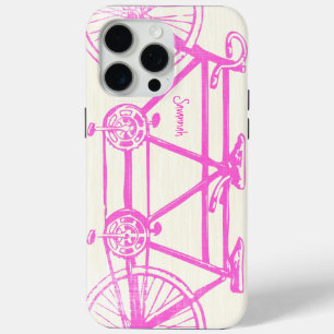 Vintag rosa Bright Colors Bike Muster iPhone iPhone 15 Pro Max Hülle