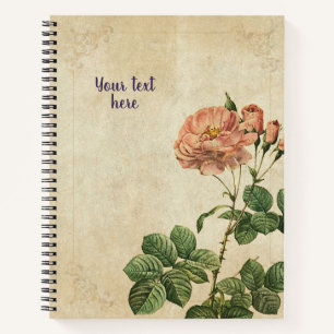Vintag Rosa Damascena Aurora Notebook Notizbuch