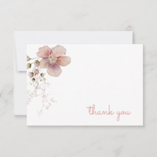 Vintag rosa Dankeschön florale Note Card Dankeskarte