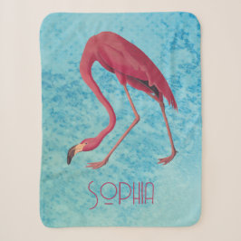 Vintag rosa Flamingo Sherpadecke