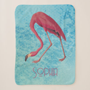 Vintag rosa Flamingo Sherpadecke