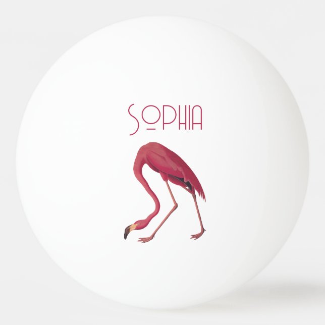Vintag rosa Flamingo Tischtennisball (Vorderseite)