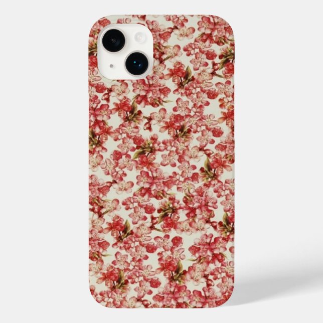Vintag rosa Floral Case-Mate iPhone Hülle (Rückseite)
