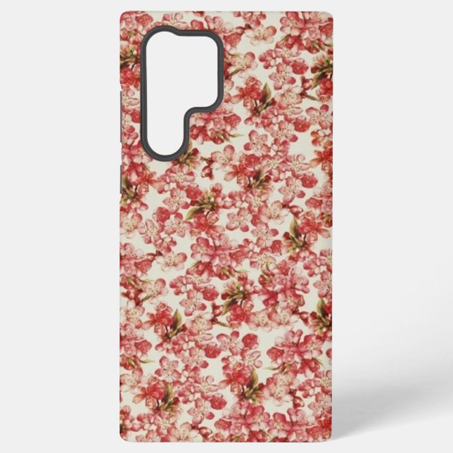 Vintag rosa Floral Samsung Galaxy Hülle (Rückseite)