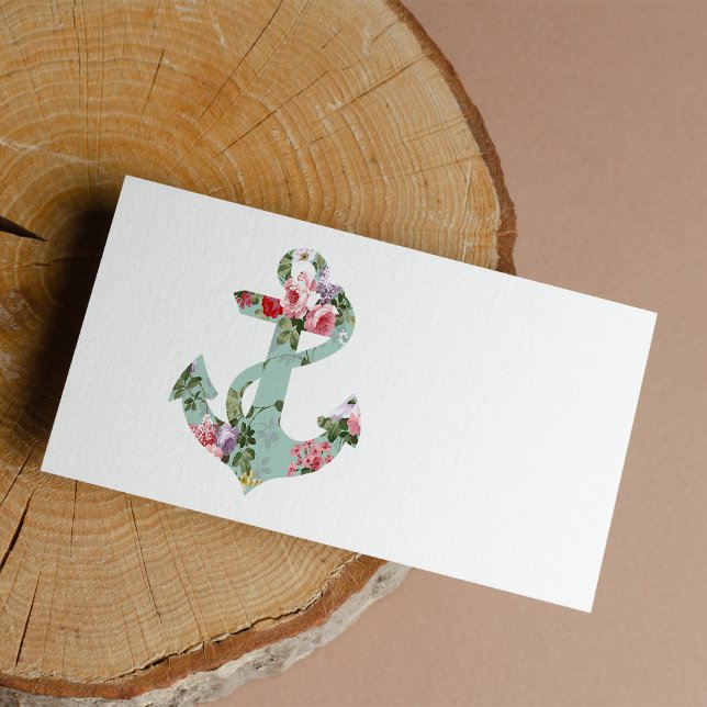 Vintag rosa, grüne Blumenmuster Anker (Vintage Red Pink Green Floral Pattern Anchor)