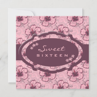 Vintag rosa Hibiskus Einladung